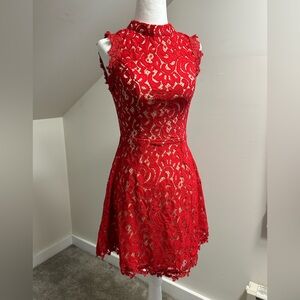 Francesca's Red Lace Dress
